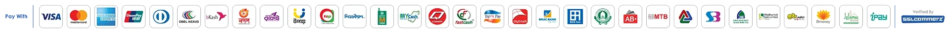 Secure payments via SSLCOMMERZ: cards, mobile banking and net banking